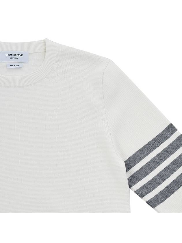 4 Bar Armband Milano Stitch Knit Top White - THOM BROWNE - BALAAN 5