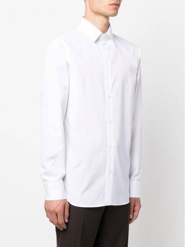 Double G Cotton Silk Long Sleeve Shirt White - GUCCI - BALAAN 4