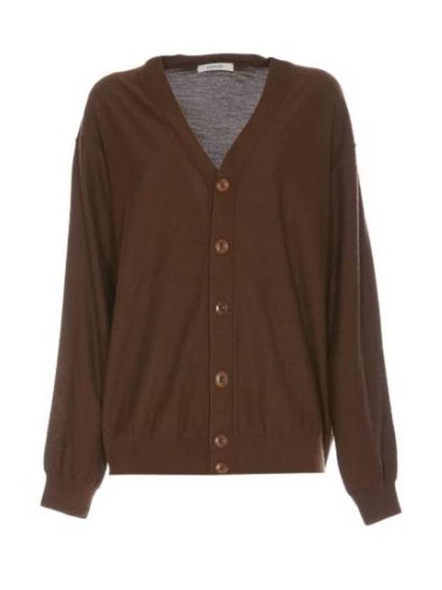 Relaxed Twisted Merino Wool Blend Cardigan Brown - LEMAIRE - BALAAN 2