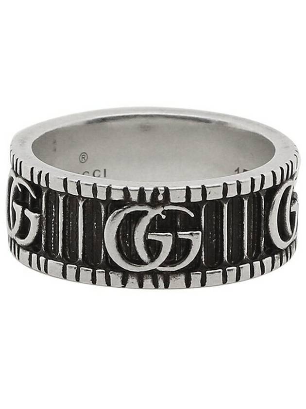 GG Marmont Silver Ring with Bouble G Detail - GUCCI - BALAAN 4