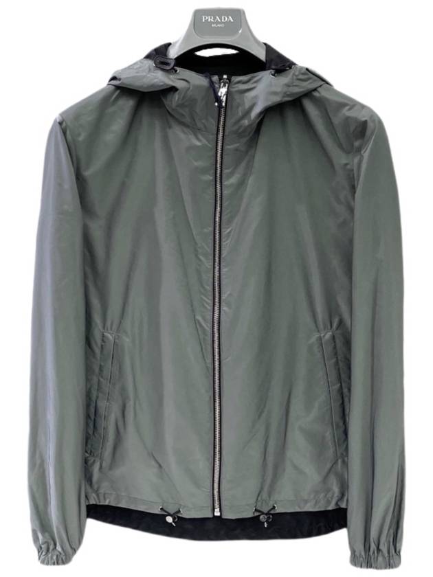 Triangle logo reversible hood windbreaker jacket SGB484 - PRADA - BALAAN 4