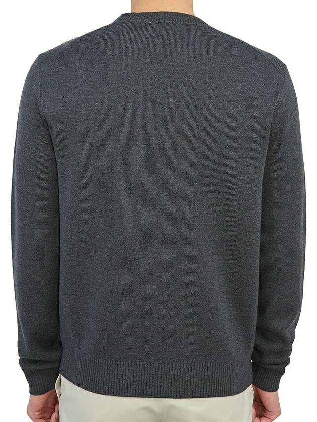 Men's Mini Heart Logo Merino Wool Knit Top Grey - AMI - BALAAN 6