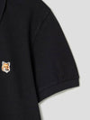 Fox Head Patch Cotton Polo Shirt Black - MAISON KITSUNE - BALAAN 5