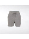 Women's Pique Stripe Rib Gusset Shorts Light Grey - THOM BROWNE - BALAAN 4