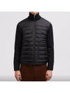 Padded Wool Cardigan Black - MONCLER - BALAAN 3