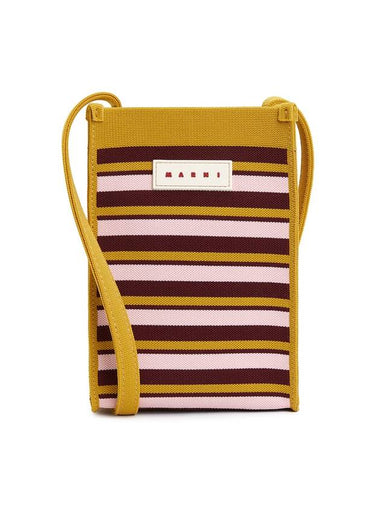 Jacquard Stripe Mini Shoulder Bag Yellow - MARNI - BALAAN 1