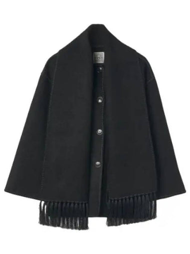 embroidered scarf jacket black - TOTEME - BALAAN 1