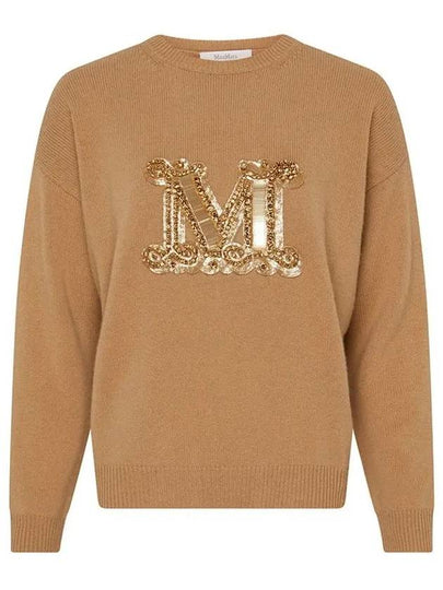 Women's Palato M Logo Knit Top Camel - MAX MARA - BALAAN 2