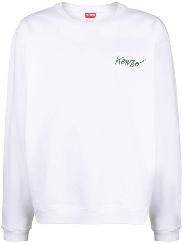 Back Flower Logo Sweatshirt White - KENZO - BALAAN 1