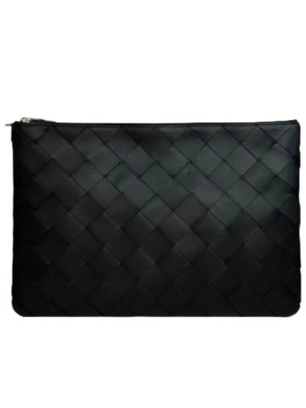 Intrecciato Zipper Cross Bag Black - BOTTEGA VENETA - BALAAN 3