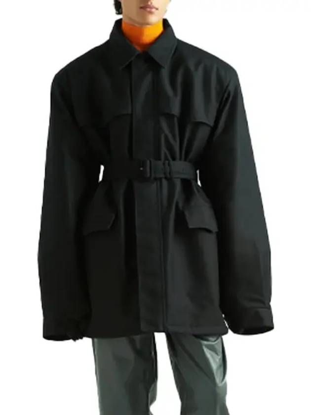 Technical Fabric Parka Black - PRADA - BALAAN 3