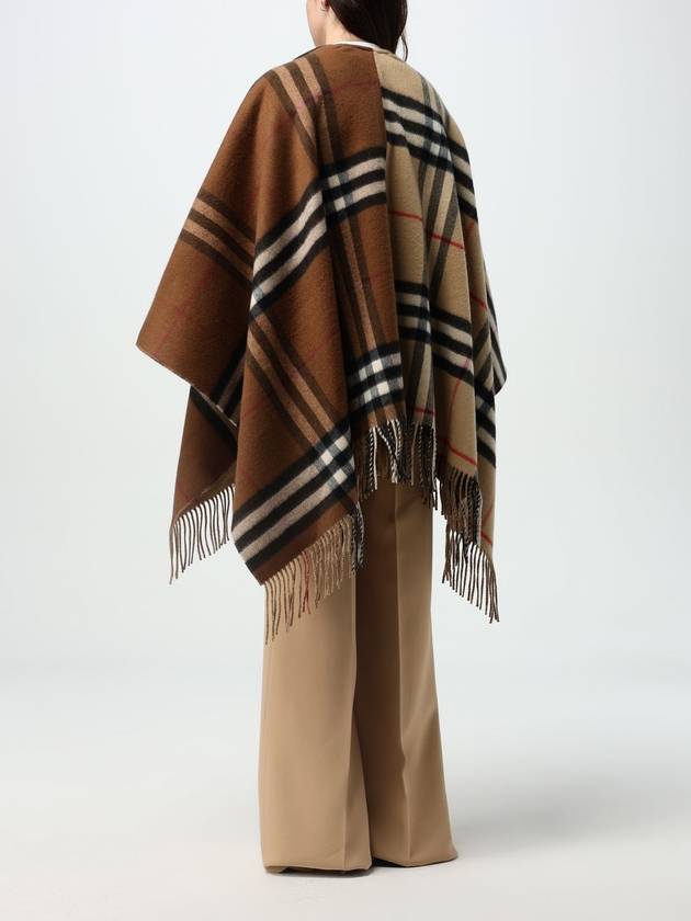 Contrast Check Wool Cashmere Cape Brown - BURBERRY - BALAAN 4