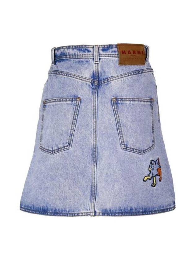 Denim Short A-Line Skirt Blue - MARNI - BALAAN 4