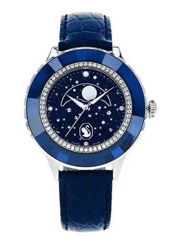 Octea Moon Leather Watch Blue - SWAROVSKI - BALAAN 1