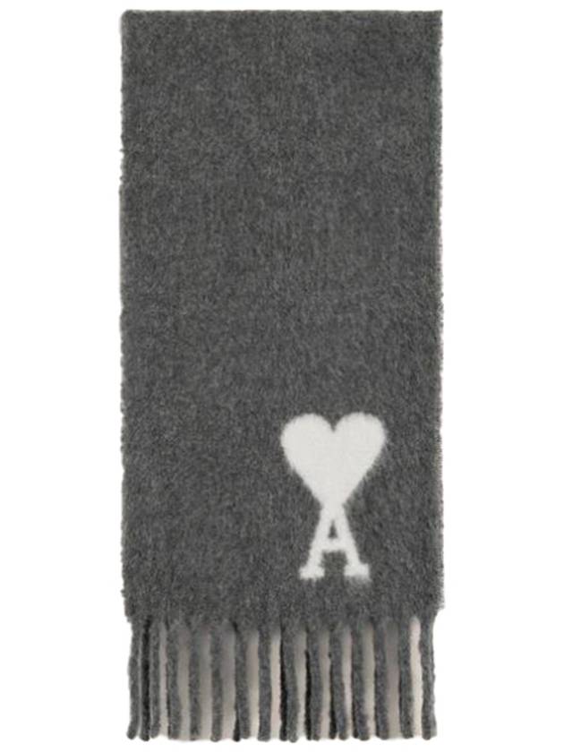 De Coeur Jacquard Muffler Dark Grey - AMI - BALAAN 2