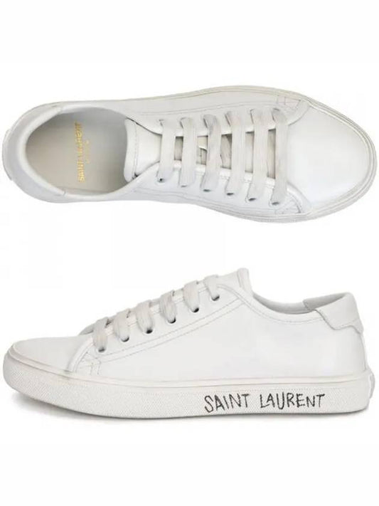 Malibu Logo Low Top Sneakers White - SAINT LAURENT - BALAAN 2