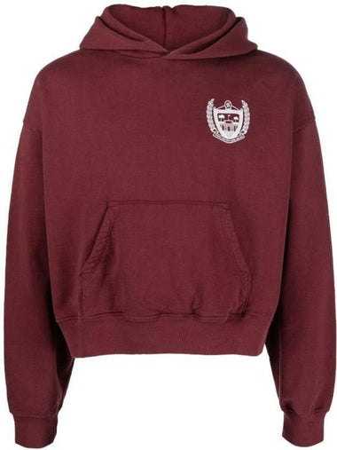 Beverly Hills Cropped Hooded Top Merlot Violet - SPORTY & RICH - BALAAN 1