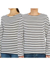 Minquiers Modern Stripe Long Sleeve T-Shirt Neige Noir - SAINT JAMES - BALAAN 2