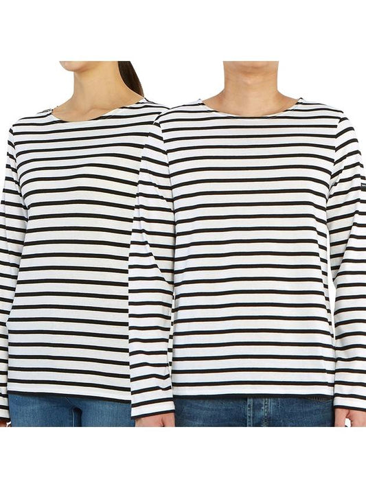 Minquiers Modern Stripe Long Sleeve T-Shirt Neige Noir - SAINT JAMES - BALAAN 2