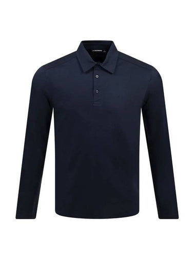 Asher Regular Fit Long Sleeve Polo Shirt Navy - J.LINDEBERG - BALAAN 1