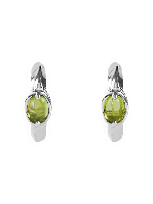 Peridot Round Earrings Silver - POPPI - BALAAN 5