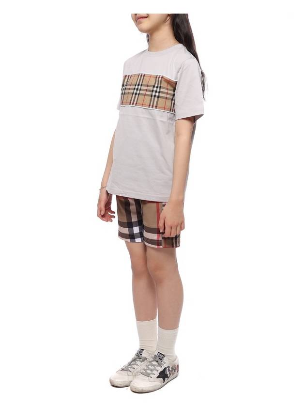 Check Panel Short Sleeve TShirt - BURBERRY - BALAAN 4