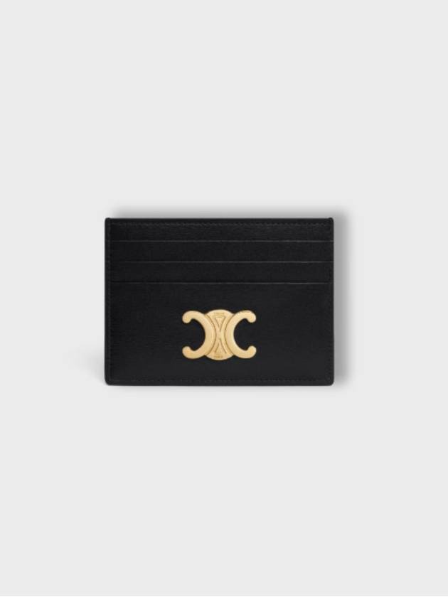 Triomphe Shiny Calfskin Card Wallet Black - CELINE - BALAAN 2