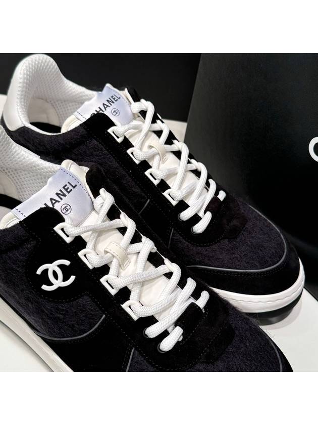 Women s Sneakers Suede Calfskin CC Logo Shoes Black - CHANEL - BALAAN 5