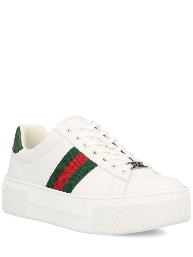 Women's Leather Low Top Sneakers White - GUCCI - BALAAN 5