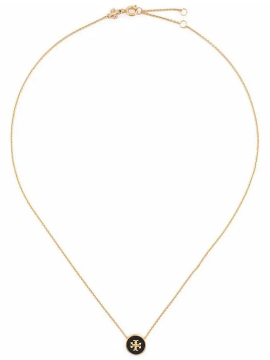 Kira Enamel Pendant Necklace Tory Gold Black - TORY BURCH - BALAAN 2