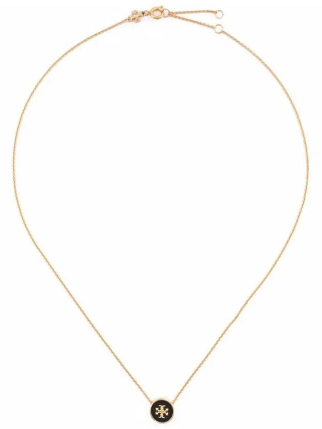 Kira Enamel Pendant Necklace Tory Gold Black - TORY BURCH - BALAAN 3