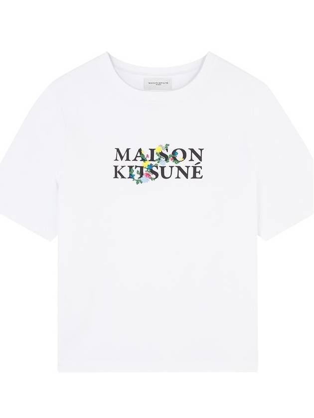 Flower Logo Print Short Sleeve T-Shirt White - MAISON KITSUNE - BALAAN 2