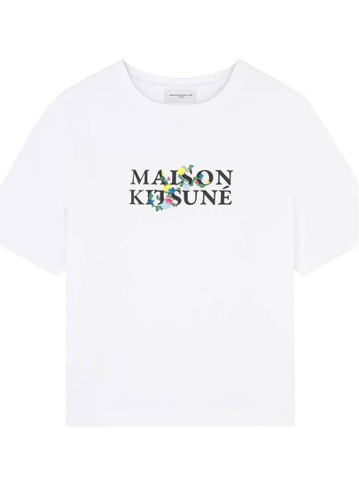 Flower Logo Print Short Sleeve T-Shirt White - MAISON KITSUNE - BALAAN 2