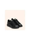 Chunky Sole Leather Low Top Sneakers Black - ALEXANDER MCQUEEN - BALAAN.