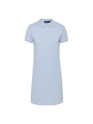 Women's Pony Logo Midi Dress Light Blue - POLO RALPH LAUREN - BALAAN 1