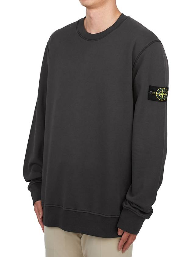 Wappen Patch Garment Dyed Sweatshirt Charcoal - STONE ISLAND - BALAAN 3