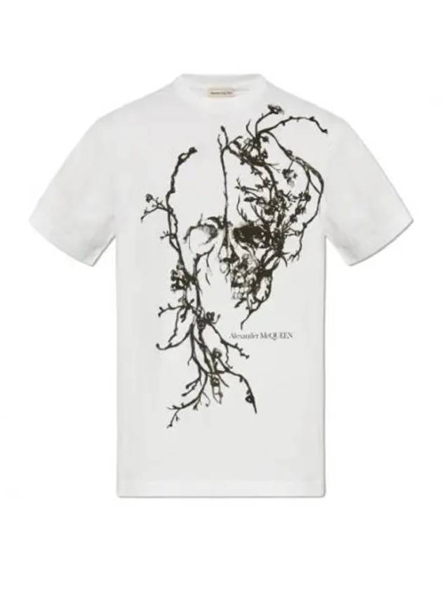 Skull Graphic Print Short Sleeve T-Shirt White - ALEXANDER MCQUEEN - BALAAN 2