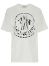 Logo Print Cotton Jersey Short Sleeve T-Shirt Off White - MONCLER - BALAAN 5