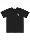 Comme des Garçons Gold Waffen Black Short Sleeve TShirt - COMME DES GARCONS PLAY - BALAAN 1