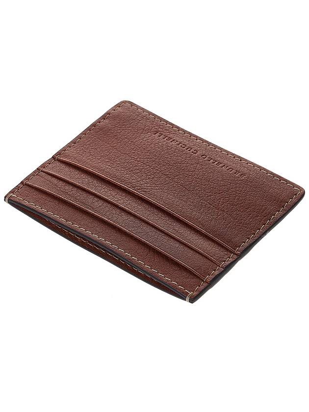 Embossed Logo Calfskin Half Wallet Brown - BRUNELLO CUCINELLI - BALAAN 5