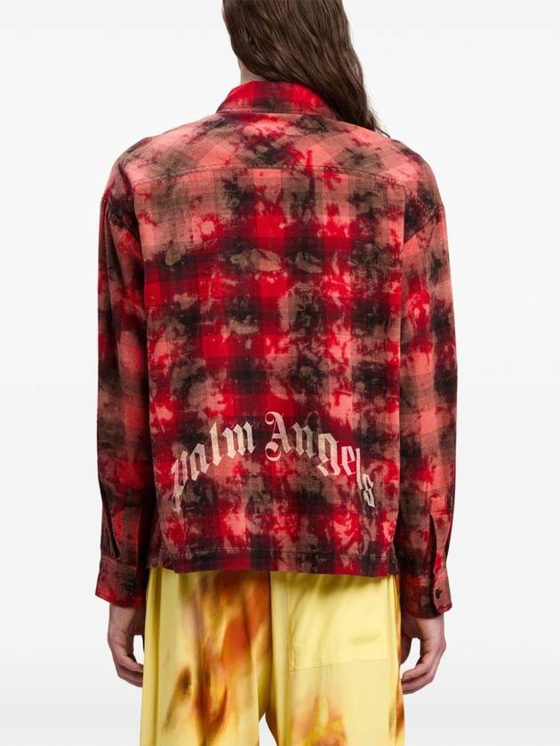 PALM ANGELS CURVED LOGO CHECK SHIRT L/S - PALM ANGELS - BALAAN 5