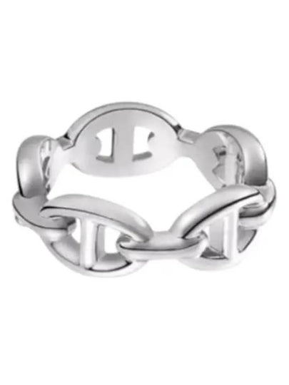 Small Chaine D'Ancre Enchainee Ring Silver - HERMES - BALAAN 2