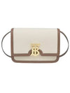 Two-Tone Canvas Leather Small TB Shoulder Bag Ivory - BURBERRY - BALAAN 2