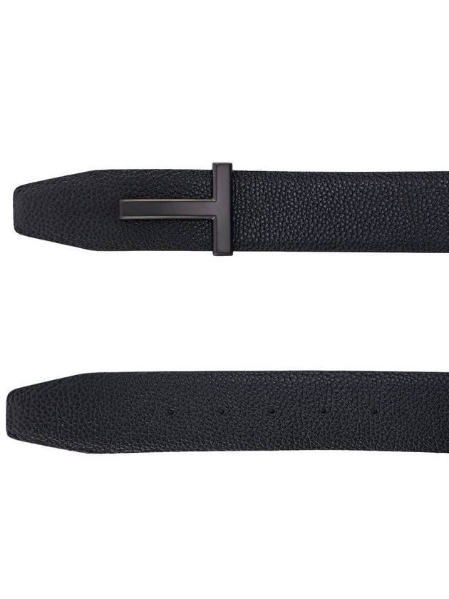 Men's Logo Reversible Leather Belt Black - TOM FORD - BALAAN 4