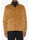 Corduroy Enamel Triangle Logo Long Sleeve Shirt Brown - PRADA - BALAAN 2