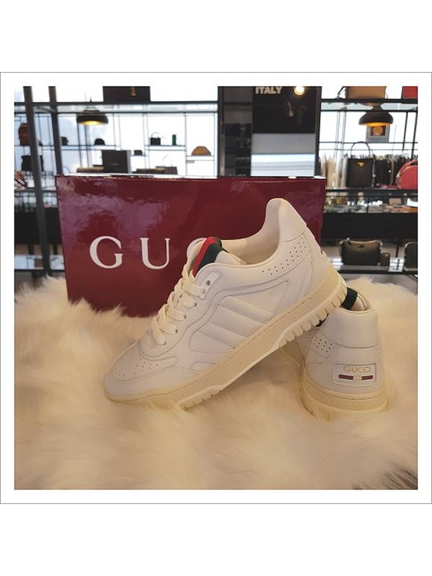 Re Web Leather Low Top Sneakers White - GUCCI - BALAAN 8