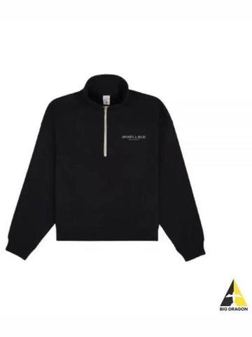 Sporty Rich Quarter Zip BLACKwhite QZ851 Logo - SPORTY & RICH - BALAAN 1