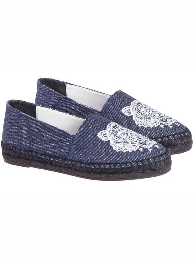 Embroidered Tiger Denim Espadrilles Navy - KENZO - BALAAN 4