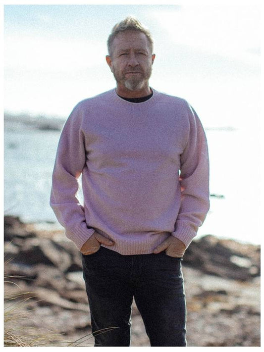 Wholegarment merino wool sweater pink - GUERNSEY WOOLLENS - BALAAN 2