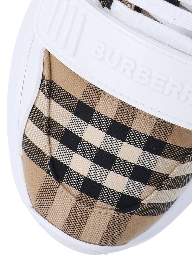 Vintage Check And Leather Sneakers White Archive Beige - BURBERRY - BALAAN 6